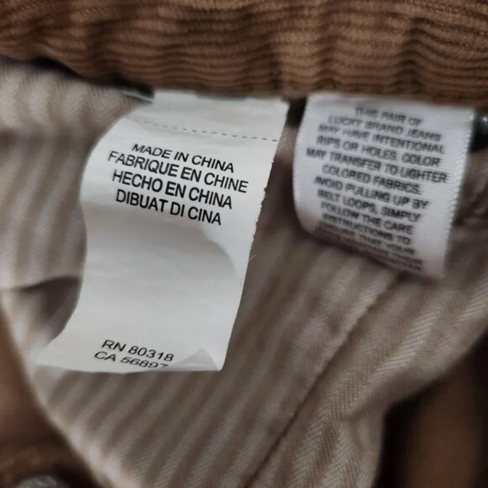 Lucky Brand Mens‎ Corduroy Pants 30x32 Beige 121 Heritage Slim Fit